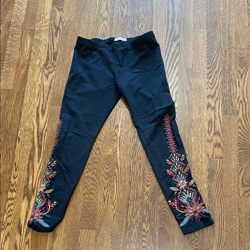 Embroidered Black Women's Pants